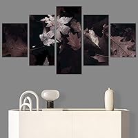 SIGNWIN 5 Panel Canvas Wall Art Modern Art Bouquet Colorful Decorative Elements Floral Multicolor Photography for Home Decorations Ready to Hang - 60