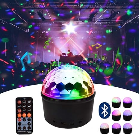 Discokugel Party Disco Licht Musik Lichteffekt Led Nachtlich Mit Bluetooth Lautsprecher Und Fernbedienung Fur Disco Party Geburtstag Einweg Amazon De Musikinstrumente