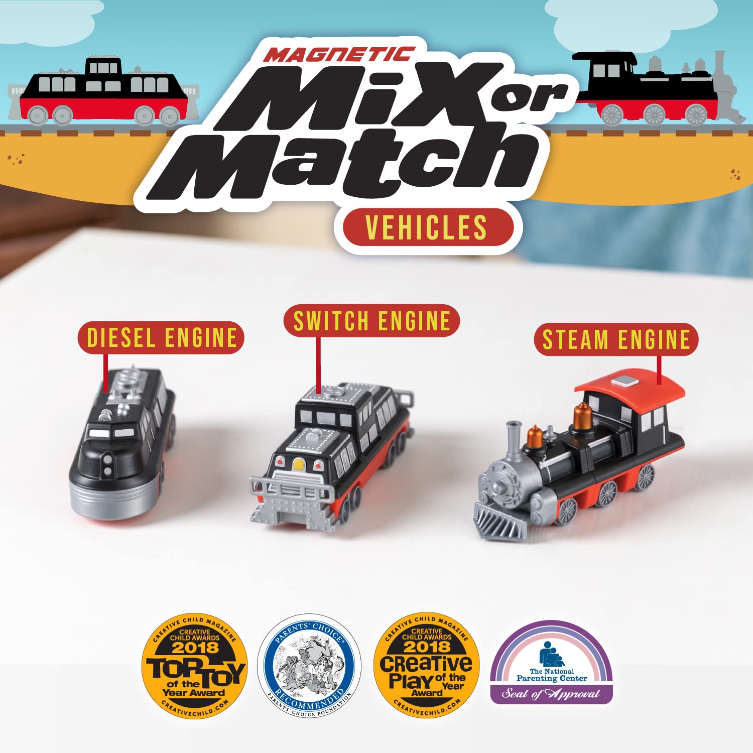 Popular Playthings Magnetic Mix or Match Vehicles, Train
