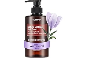 KUNDAL Anti Hair Loss Shampoo with Caffeine – Scalp Revitalizing for Thinning & Volumizing & root Strengthening – Sulfate-Free Korean Hair Care, White Musk, 16.9 fl oz (500ml)