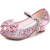 Walofou Flower Girls Wedding Party Heel Princess Shoes Flats for Kid Toddler