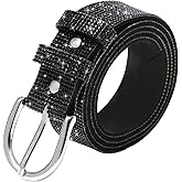 WELROG Rhinestone Belt for Women,Bling Crystal Vintage Belts Shiny Soft for Party Jeans Dresses