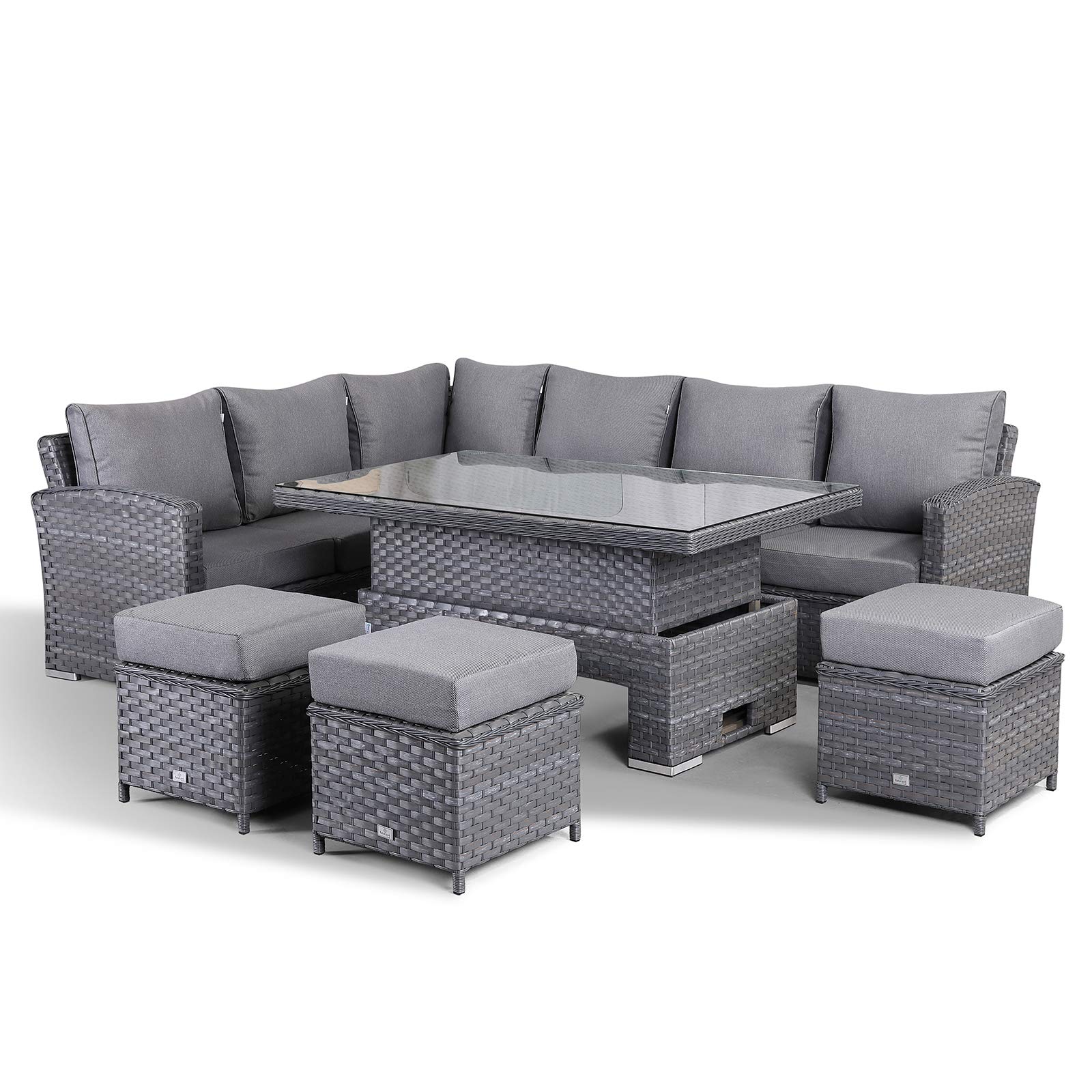 Buy Rattan park Victoria High Back Big Corner Sofa Set with Rising