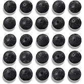 NITOPUPU 100Pcs 8mm Natural Black Volcanic Lava Gemstone Beads Round Loose Stone Beads for Jewerly Making with Crystal Stretch Cord