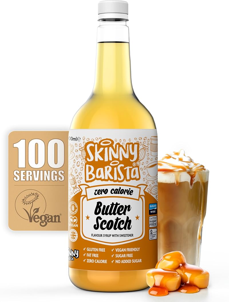 The Skinny Food Co Butterscotch Syrup Zero Calorie 1L Sugar Free