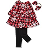 Aalizzwell Toddler Girls Floral Tunic Outfit for Fall Winter