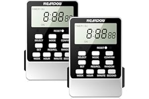 [2 Pack] Outlet Timer, NEARPOW Dual Digital Light Timer with 2 Independently-Controlled Outlets, 18 ON/Off Programs, 24-Hour and 7-Day Programmable,Indoor Electrical Timer Switch, 3 Prong, 15A/1800W