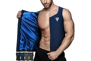 RDX Men's Sauna Vest Heat Trapping Sweat Waist Trainer - REACH OEKO TEX 100 Certified Body Shaper - Zipper - Fitness Tank Top