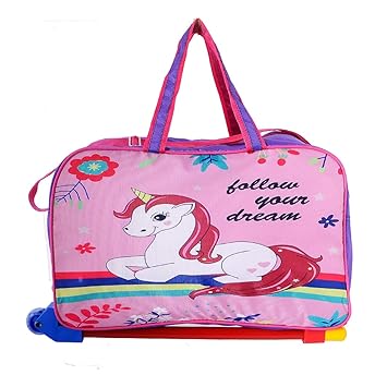 VIHAAN Polyester Travel Bag for Kids (Pink)
