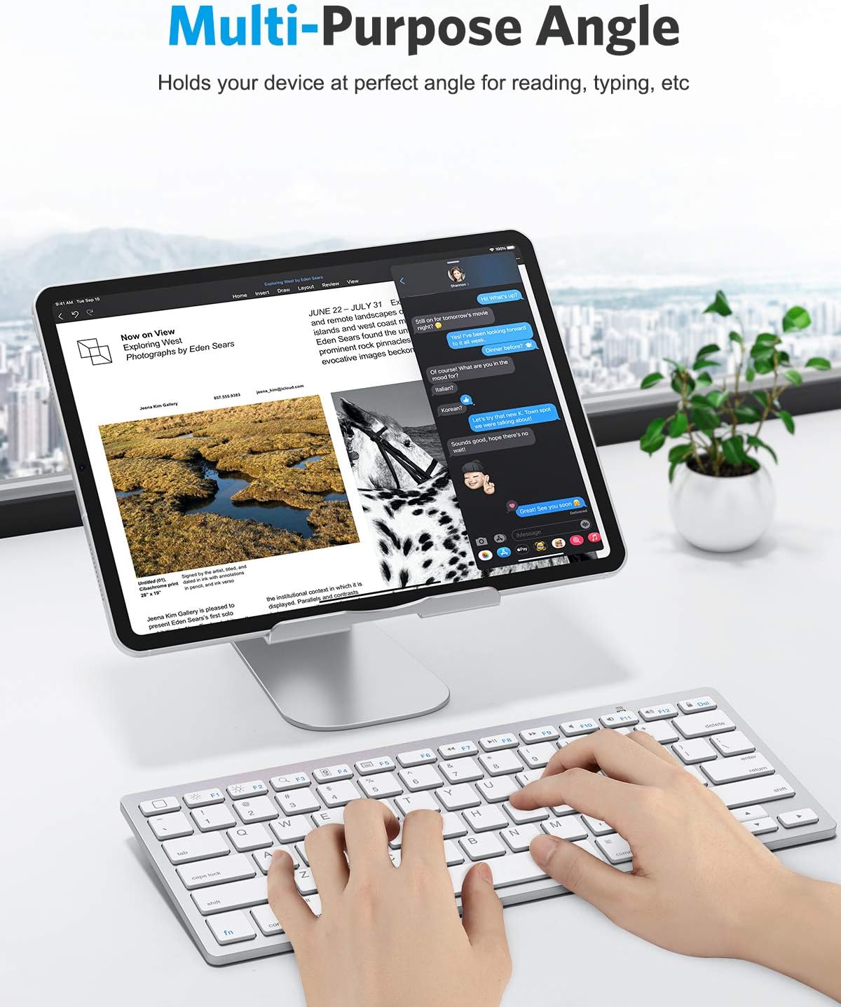 Tablet Stand Holder Adjustable, OMOTON T1 iPad Stand, Desktop Aluminum Tablet Dock Cradle Compatible with iPad Air 4/Mini, New iPad 10.2/9.7, iPad Pro 11/12.9, Samsung, Nintendo and More, Silver: Computers & Accessories
