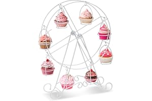 YIQXKOUY 8 Cupcakes Rotating Ferris Wheel Cake Stand Dessert Carrier Display Holder Dessert Stand Carrier for Snack Cookies f