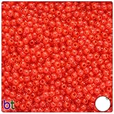BeadTin Fire Red Transparent 4mm Round Plastic Beads (1000pcs)