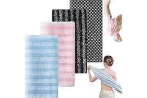 4PCS Extra Rough Exfoliating Antibacterial Shower Towel- Extreme Body & Back Scrubber for Shower,Extra Long Rip-Resistant Exf