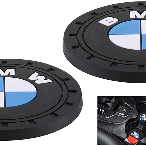 QINGTECH Car Coasters for Cup Holders,2pcs Silicone Anti Slip Car Cup Holder Coaster for Car,Universal Car Coasters Fit for BMW Accessories