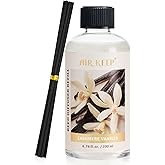 Airkeep Reed Diffuser Oil Refill with Diffuser Sticks, 6.76 Fl Oz(200ml) Cashmere Vanilla Scented Oils, Aroma Therapy, Home Fragrance & Air Freshener, Office Décor, Decoration