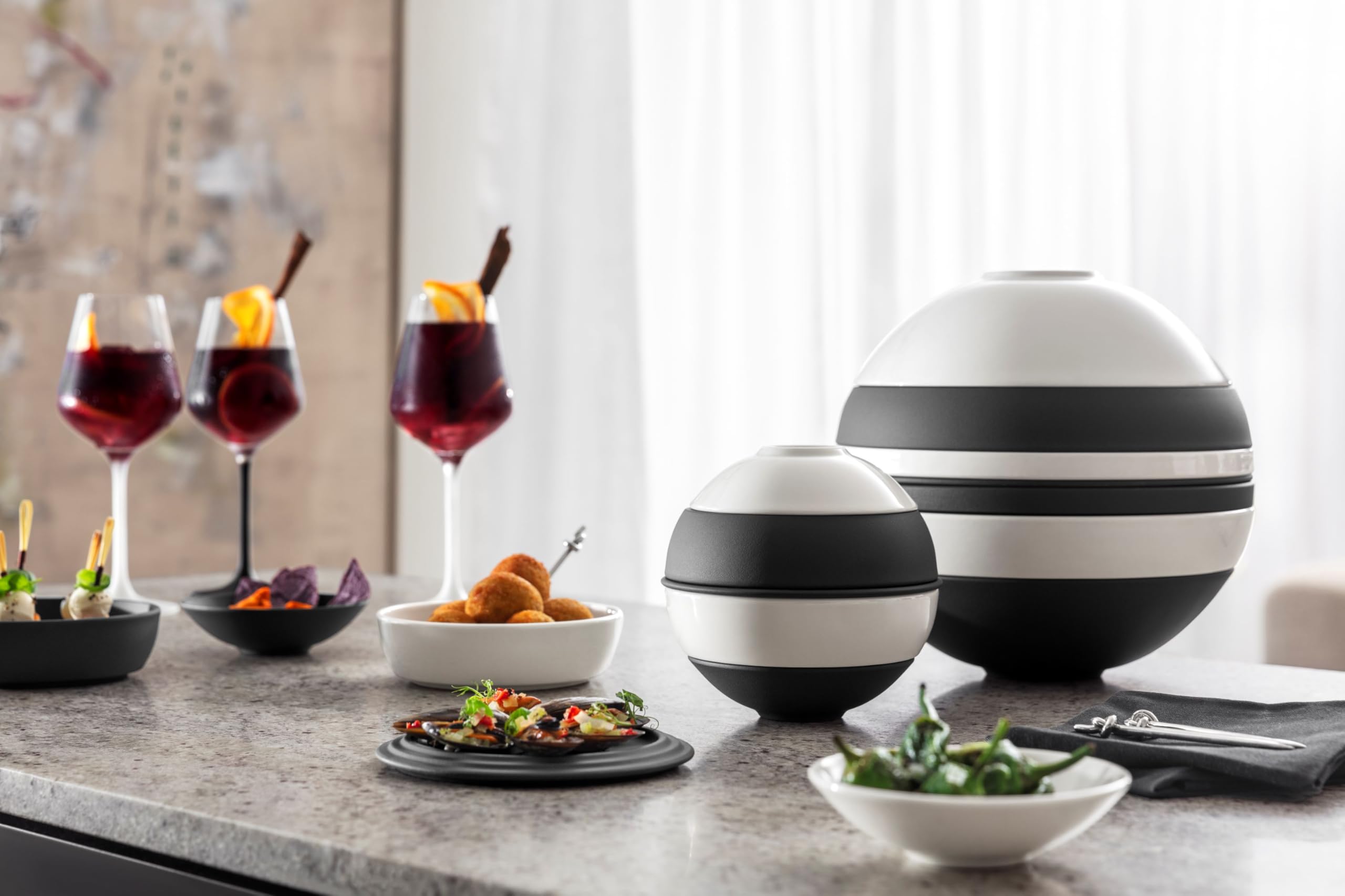 Villeroy & Boch – La Petite Boule Black and White Snacking-Set 5 teilig Schwarz und Weiß, Spülmaschinenfest, Mikrowellensicher, Geschirrset Modern, Außergewöhnliches Geschirr, Deko, Premium Porzellan 9