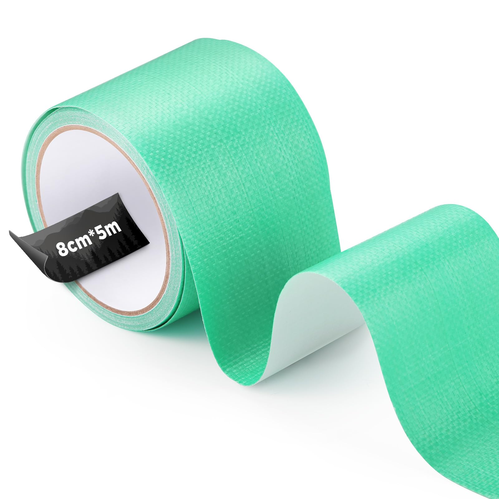 ecooe PE Tarpaulin Tape, 5M x 8CM Repair Tape, Waterproof Tape for Tent, Sunshade, Gazebo, Tarpaulin, Truck Tarp, Awning, Awning, Tent Repair Tape Green