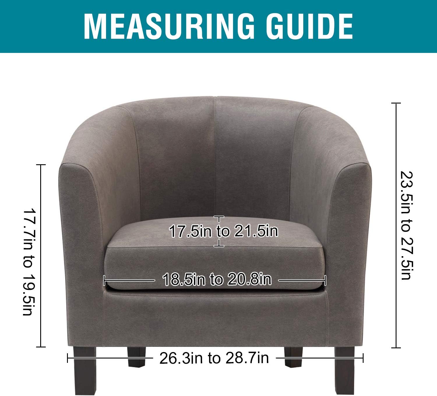 High Stretch Club Chair Cover Tub Chair Cover Armchair Sofa Slipcover with Elastic Bottom Super Soft Jacquard Spandex Skid Resistance Furniture Protector (1 Piece, Khaki): Furniture & Decor