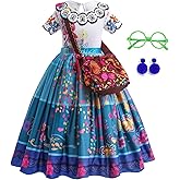 DYJJKM Mirabel Costume for Girls Magic Family Dress Cosplay Princess Halloween Party Outfit