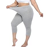 Cheapestbuy Women's Plus Size Capri Leggings Lightweight Soft Crop Leggings Basic Capris Yoga Pants