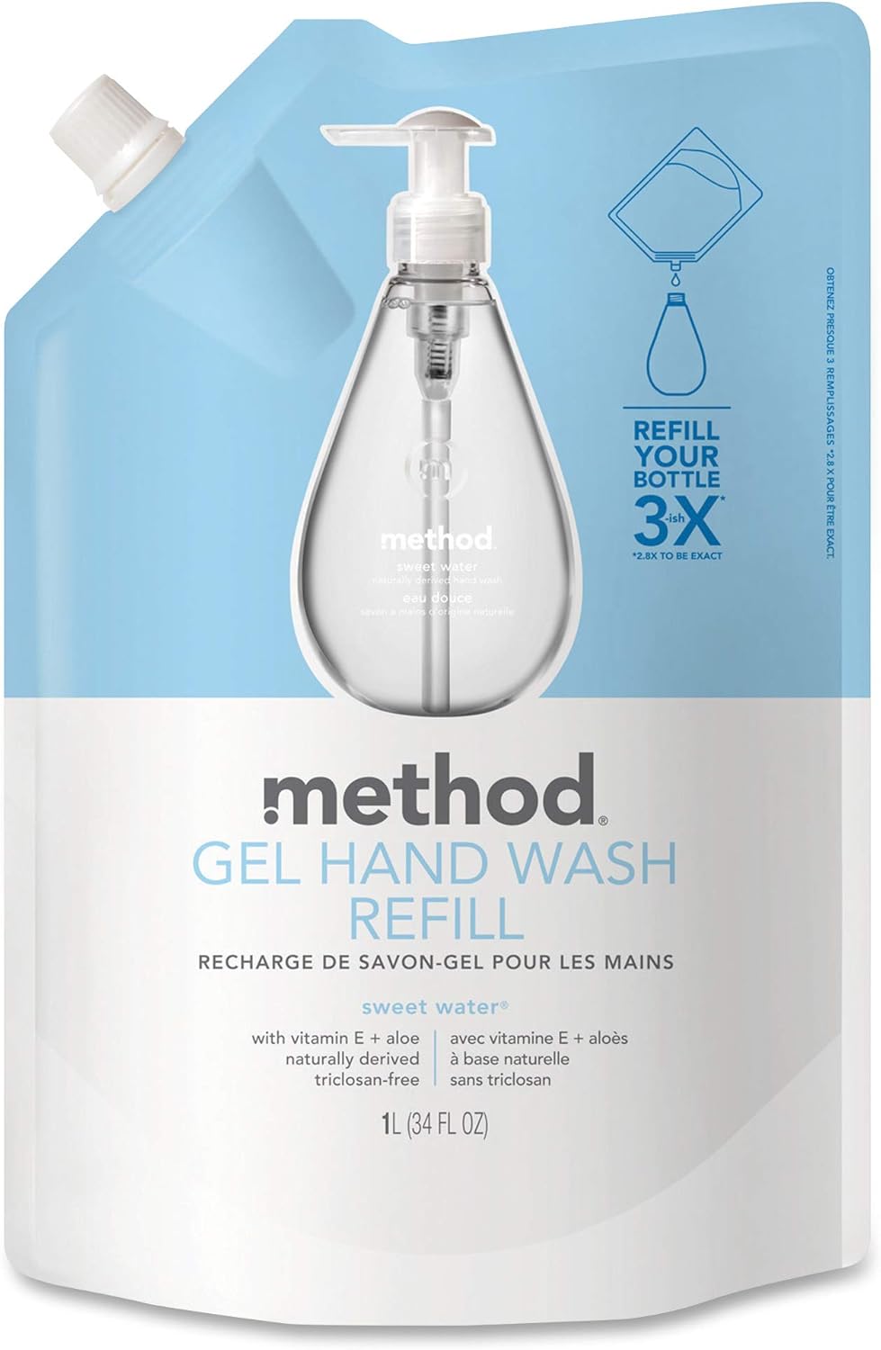 Method Gel Hand Soap Refill, Sweet Water, 34 Ounce Amazon.ca Grocery