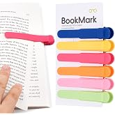 6 PCS Automatic Bookmark, Smart Bookmarks for Women Men Book Accessories Silicone Book Mark Bible Book Markers Book Marks for Reading Book Lovers Gifts Bookish Gifts Birthday Party Favors for Kids