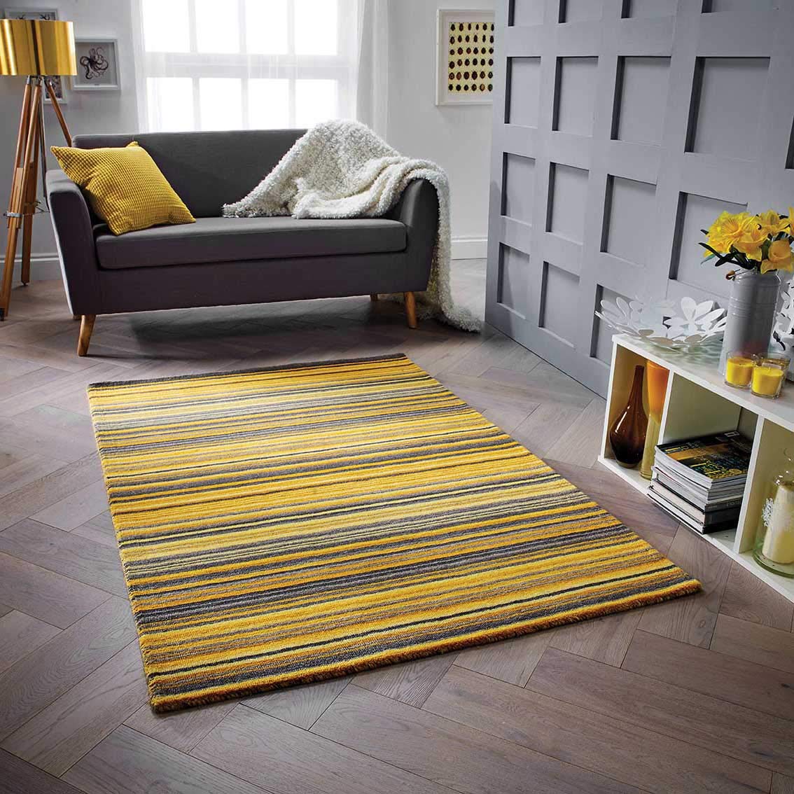 Rugs Direct Rug, 100% wool, Yellow, 60cm x 230cm