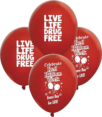 Amazon Com Celebrate Red Ribbon Week 11 Balloons Pack Of 30