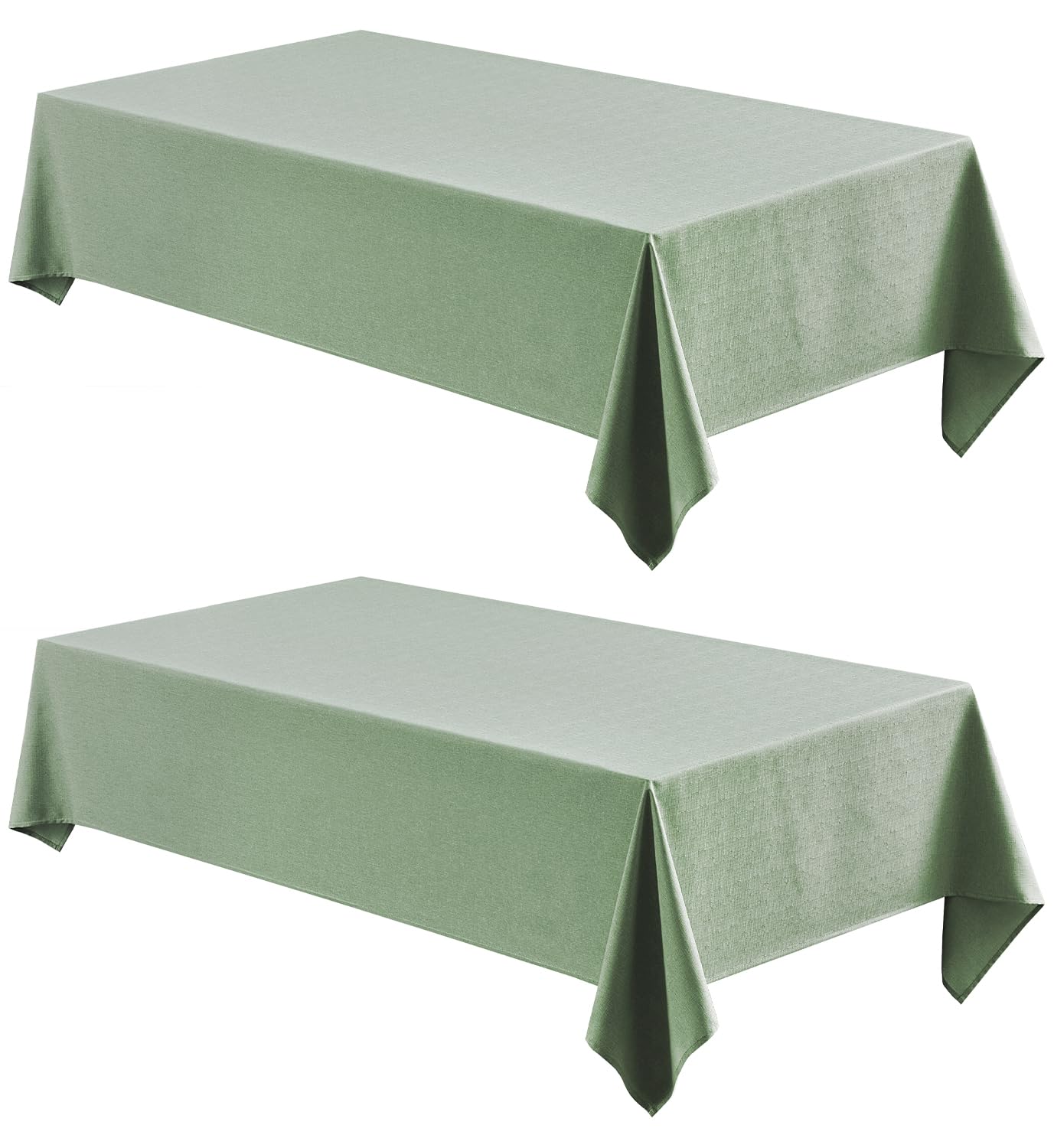 Photo 1 of Veblandy 2 Pack Rectangle Tablecloth, 60x84 inch, Water Resistant Wrinkle Free Linen Textured Table Cloth Washable, Decorative Fabric Table Cover for Dining, Party and Camping, Sage Green