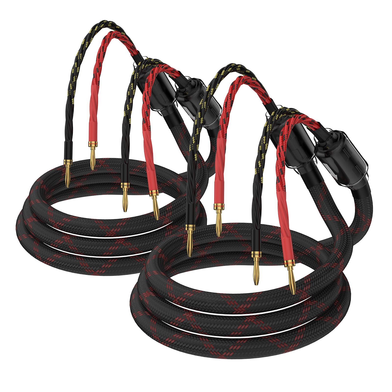 Speaker Cable Banana Plug Speaker 1 Pair HiFi OFC Braid Speaker Cable with Banana Plug to Banana Plug for Speaker Amplifier Home Theatre Concerts KTV (4m)