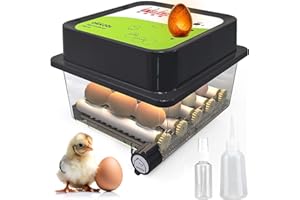 OKKÖBI Incubators for Hatching Eggs - 12 Eggs - Ideal All Ages | Egg Incubator with Automatic Egg Turning and Humidity Control - Integrated Egg Candler - Okkobi OBI-12