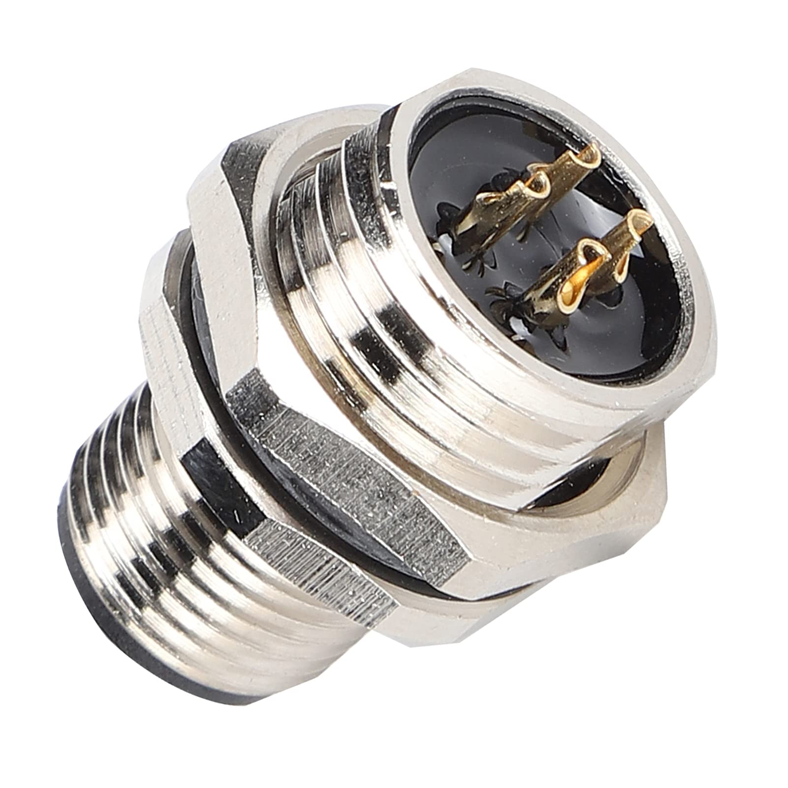 Jadeshay Connector - M12‑B‑P4 M16 Thread Panel Mounted Socket M12, IP67 Waterproof,4pin Plug Adapter