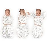 SwaddleDesigns 6-Way Omni Swaddle Sack Arms Up Swaddle for Newborn, More Options to Calm Moro Reflex, Improves Sleep, Transition Baby Sleep Sack, Small, 0-3 Mo, 6-12 lbs, Watercolor Peachy Pink Floral