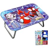 Spidey and His Amazing Friends Lap Desk - 17" Rectangular Tray with Legs Plus Stickers, More | Spiderman Laptop Tray for School, Travel Activities