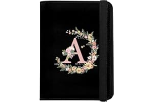 GABraden Cute Passport Holder and Holder Combo Passport Cover with RFID Blocking Women Men Compatible Wallet Credit Card Protector（Initial Monogram-A）