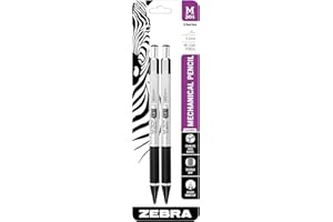 Zebra Pen, STEEL M-301 Mechanical Pencils, 0.5mm Fine Point, Refillable Lead, Stainless Steel Barrel, Built-in Eraser, Durabl
