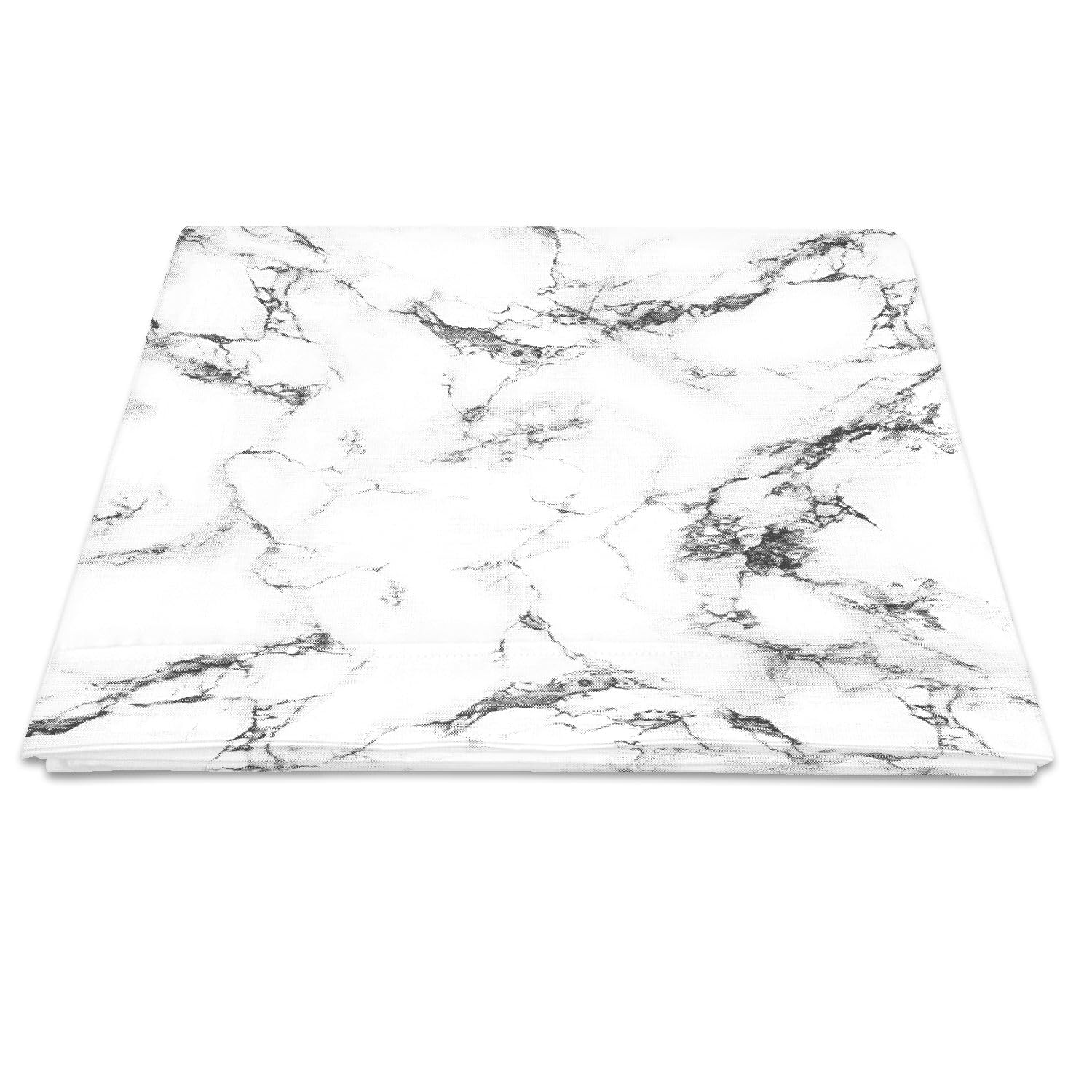 Pizuna Marble White Print Flat Sheet Super King Size, 100% Long Staple Cotton 400 Thread count Bedding Super King, Sateen Super King Flat Sheet 300x280 1 Pc Only (Cotton Printed Bedding) — image 1