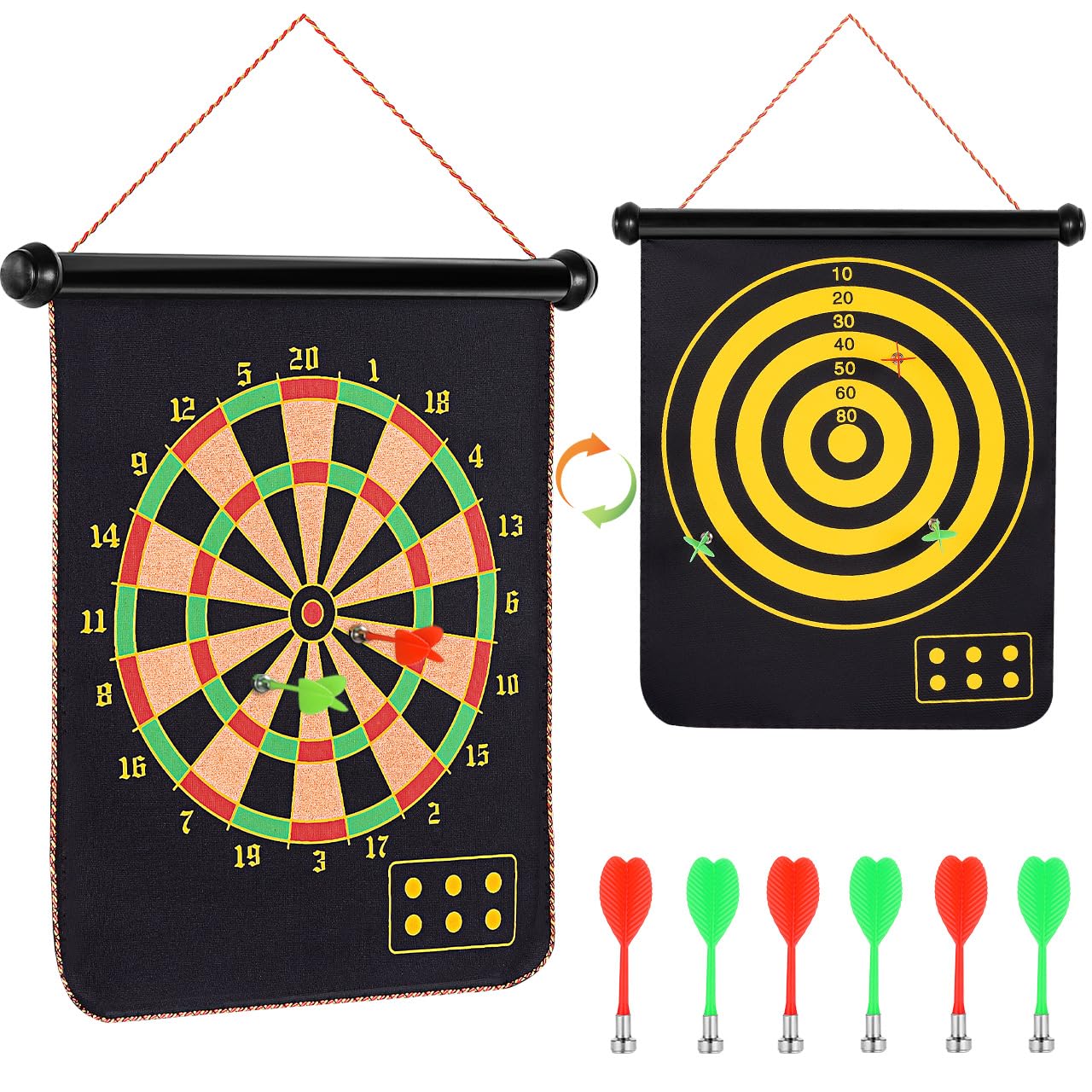 HappyKidsClub Toys for Boys Aged 3-15, Kids Dart Board Set - Garden Games & Xmas Gifts