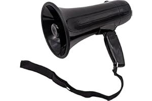 BEMLDY Portable Megaphone Bullhorn 20 Watt Power with Built-in Siren/Alarm-Adjustable Volume -Strap Powerful and Lightweight