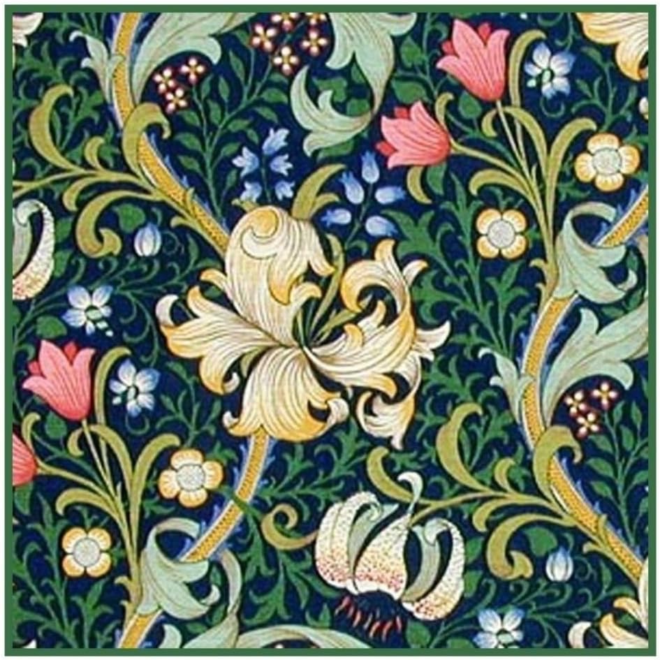 Download Orenco Originals William Morris Golden Lily Navy Design Counted Cross Stitch Pattern Patterns ...