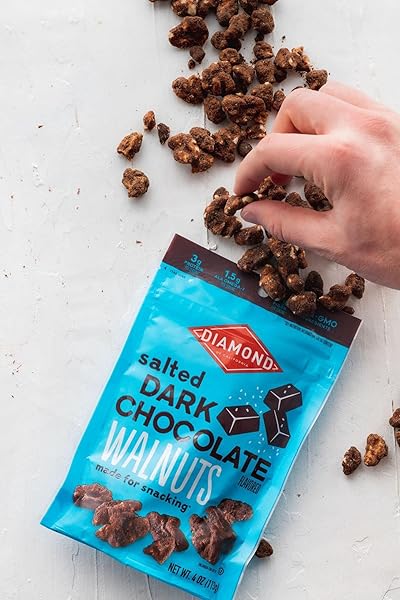 DIAMOND OF CALIFORNIA SALTED DARK CHOCOLATE WALNUT SNACK NUTS, 4 OZ.