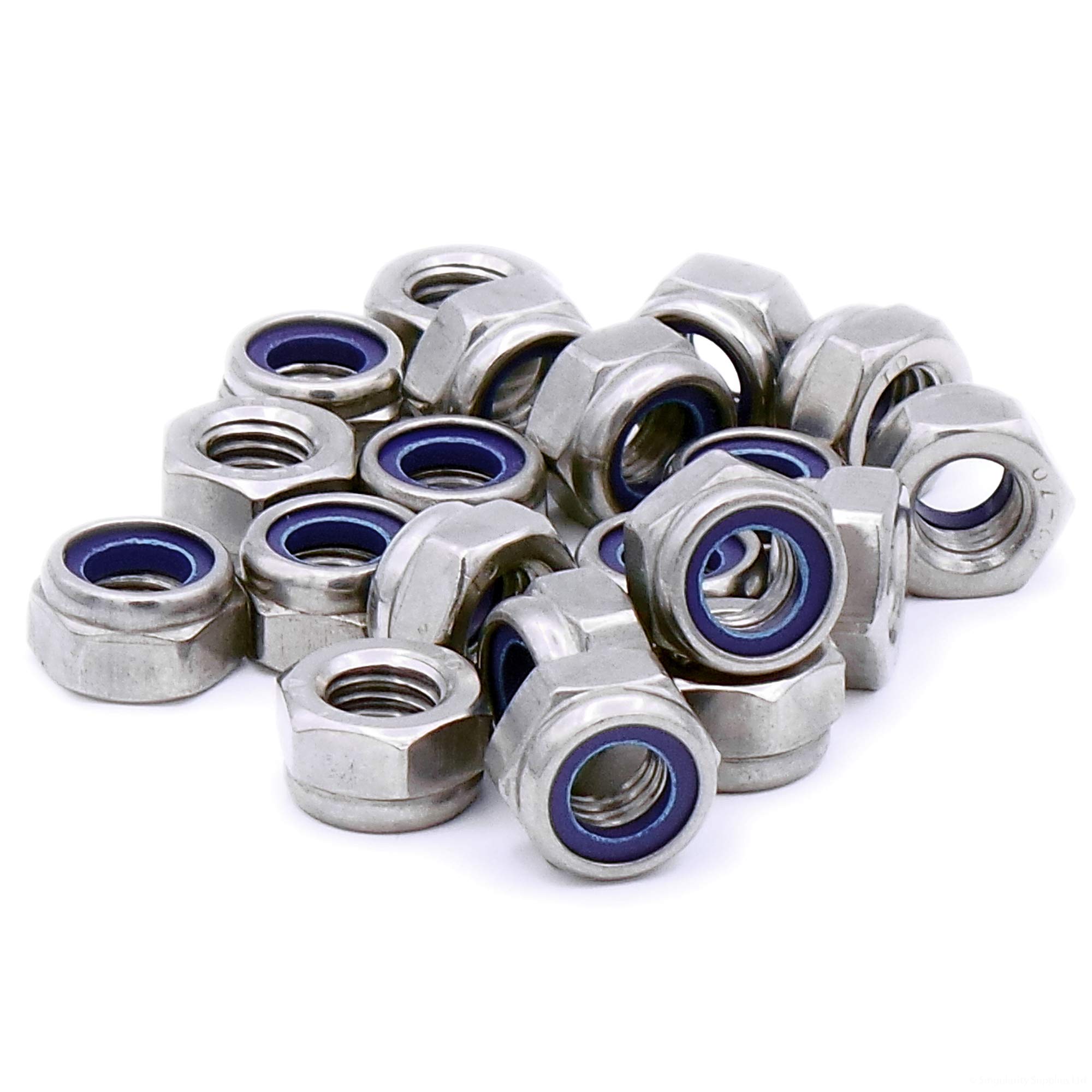 M8 (8mm) Nyloc Hex Nut (Type-P) - Stainless Steel (A2) (Pack of 20)