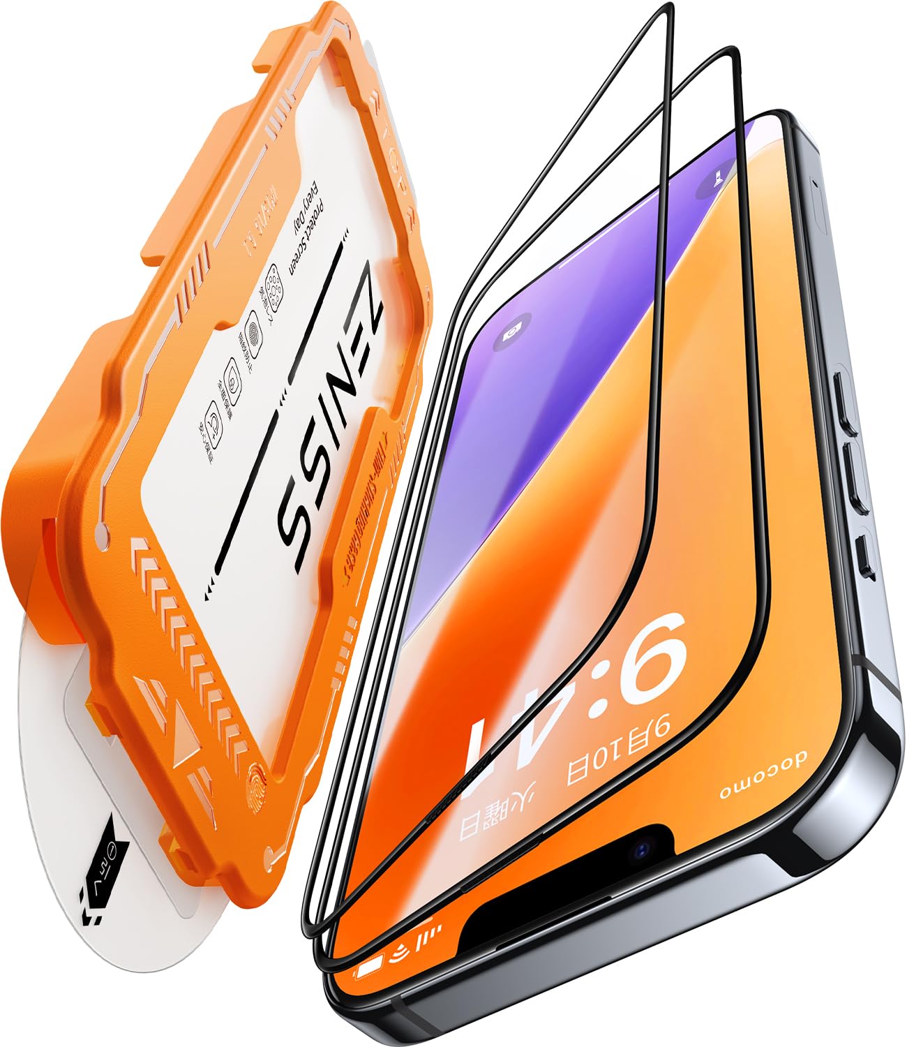 Zeniss NeverBreak 9H+ Hardness for iPhone 16e Screen Protector 12FT Military Grade Protection (Scratch, Shatter, Drop Resistance) Tempered Glass Full Edge Coverage Case Friendly 6.1" 2 Pack
