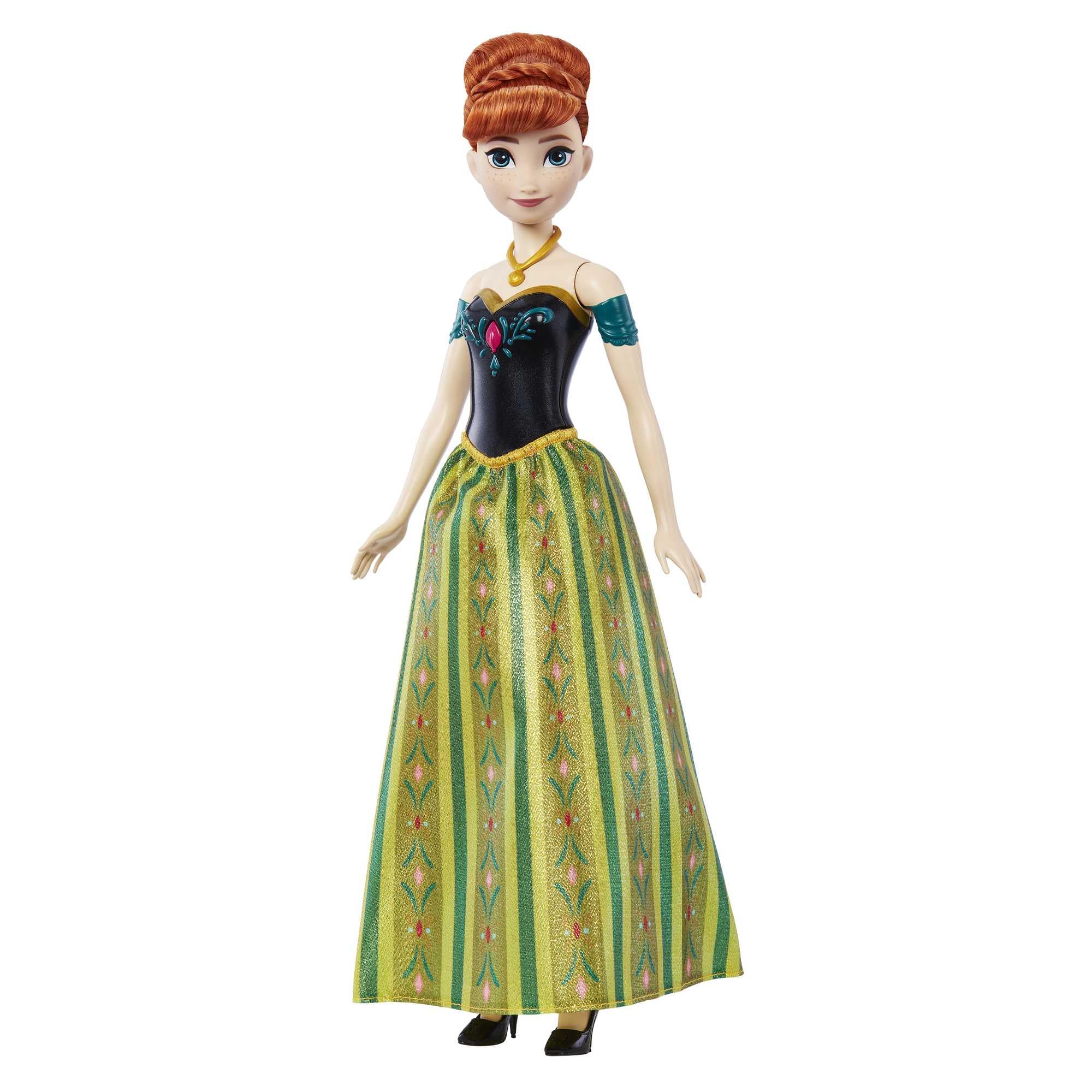 Mattel Disney Frozen Singing Anna Doll, Frozen Anna in Signature Clothing, Button Sings "For the First Time in Forever" Song, Toys for Ages 3 and Up, French Version, HMG40 โ image 1