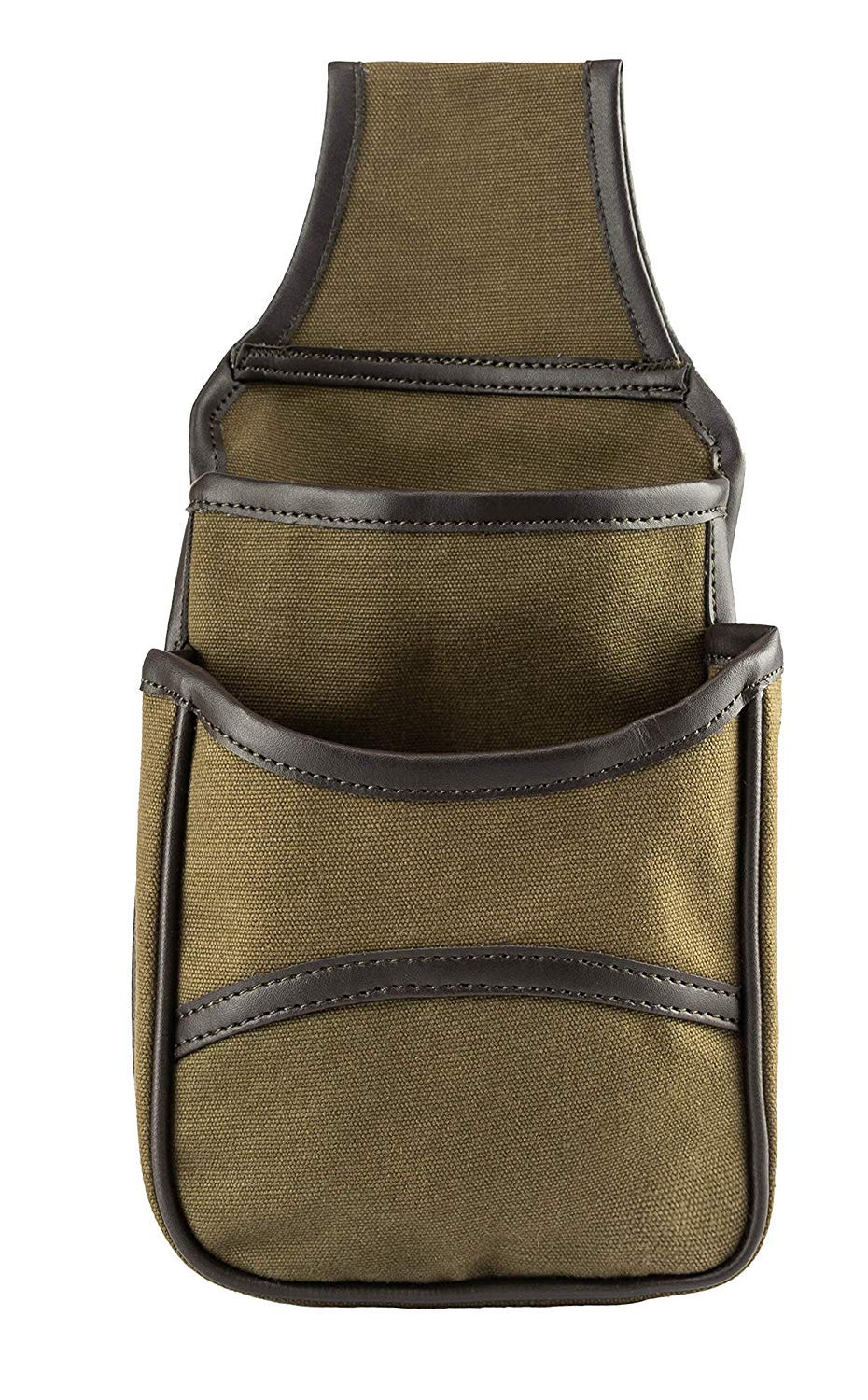 JACK PYKE Heavy Cotton Canvas Cartridge Pouch – Belt-Mounted Double Pouch Holds Up to 50 Shotgun Cartridges – Durable, Quick-Access Canvas Hunting Accessory - Green