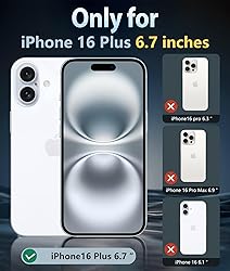 FNTCASE for iPhone 16 Plus Case: Clear Case