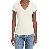 L'AGENCE Women's Becca V Neck Tee