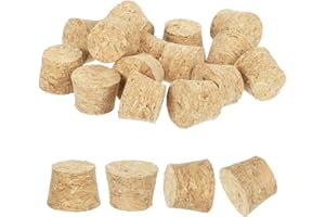 MECCANIXITY 20 Pcs Cork for Bottles Stoppers Cork Plugs, 0.59x0.47x0.39 Inch Soft Wood Natural Tapered Corks for Bar Restaura