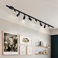 Hiiglxii 6-Light LED Track Lighting Kit with 6.6FT
