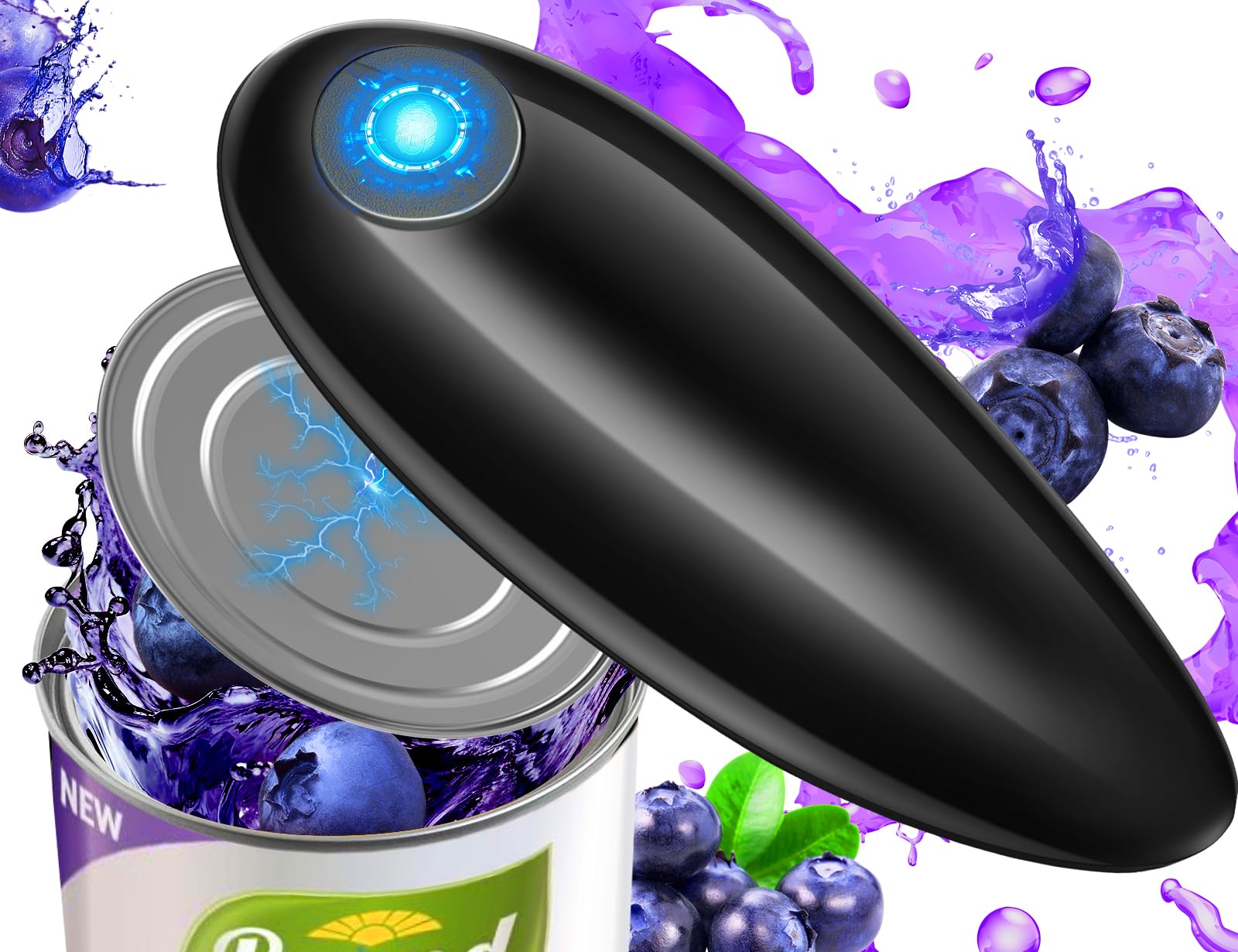 Electric Can Opener, Electric Can Opener for Seniors, Can Opener Without Sharp Edges, Easy Opens Round Cans, Can Opener Electric for Arthritis Patients and People with Weak Hands